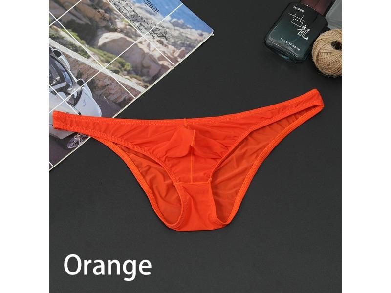 New Men's Ice Silk Low Waist Ultra Thin Transparent Sexy Boxer Briefs Carousel 1