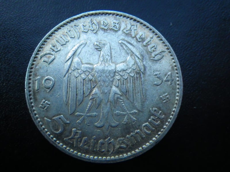 Germany 1934 F 5 Reichsmarks (gVF) Carousel 1
