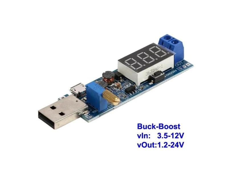 USB 5V DC-DC Buck Boost Converter Power Supply Module Adjustable Voltage Carousel 1