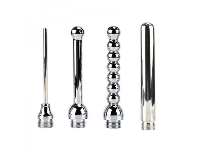 1Set Aluminum Anal Cleaning Enema Shower Bidet Anal Toilet Anus Clean Plug Kit Carousel 2