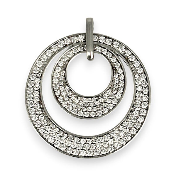 SALE | Sterling Silver Lovers' Rings Pendant with Cubic Zirconia. 513 Carousel 1