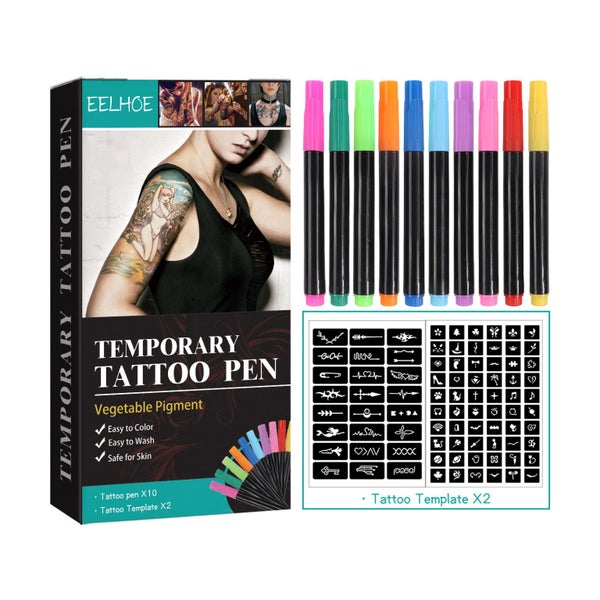 10pcs Temporary Tattoo Pen Set Removable Marker for DIY Makeup Graffiti Body62983258750595118