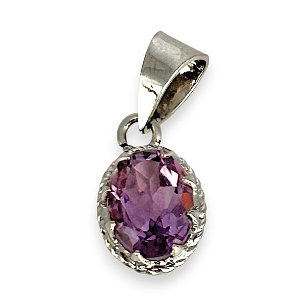 SALE | Sterling Silver Amethyst Oval Pendant. R # 520 Carousel 1