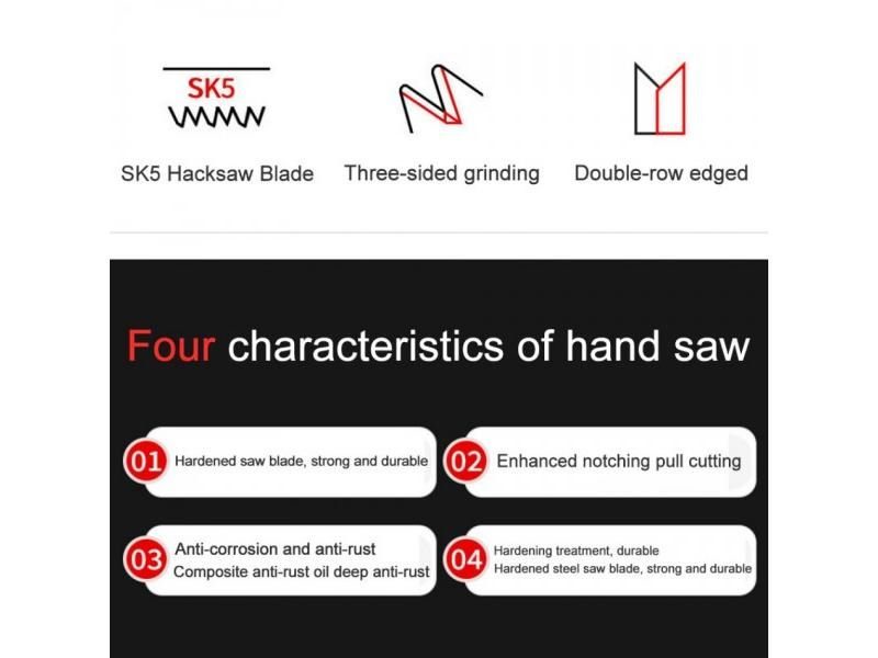 530mm Folding Hand Saw SK5 Steel Blade Soft Rubber Handle Collapsible Sharp For Carousel 1