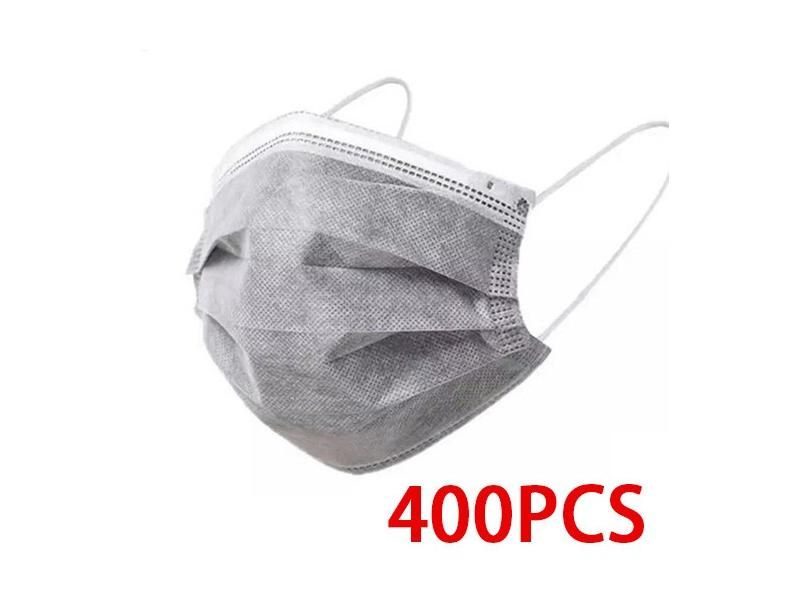 10-600PCS Masks Disposable Adults Gray Face Mask Non-wove Filter 3 Layer Ply Carousel 1
