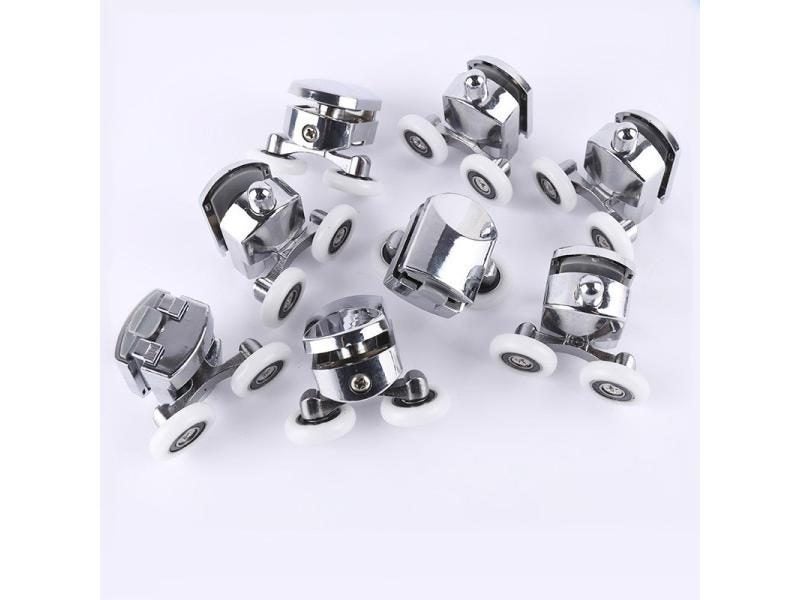 4/8pcs 23mm/25mm/27mm Shower Door Rollers Zinc Alloy Double-Wheel Sliding Carousel 1