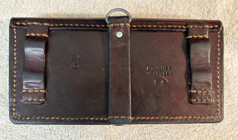 Vintage Swiss Army Leather Ammunition Belt Pouch 1964 Carousel 2