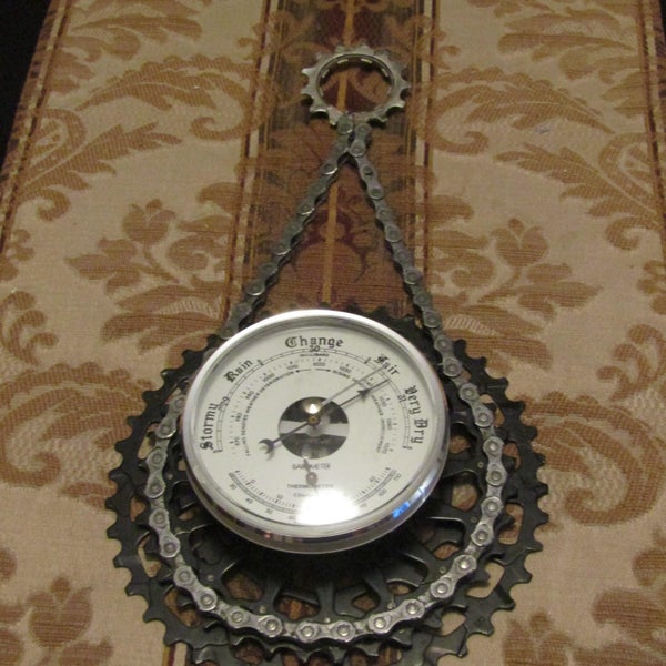 Upcycled Barometer / Thermometer. Ay Up ... On Yer Bike For This Chain Event.628647368559391114