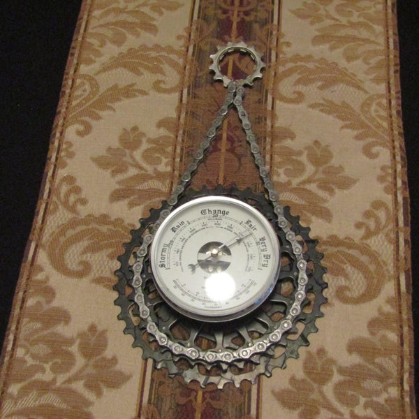 Upcycled Barometer / Thermometer. Ay Up ... On Yer Bike For This Chain Event.62864736855939111