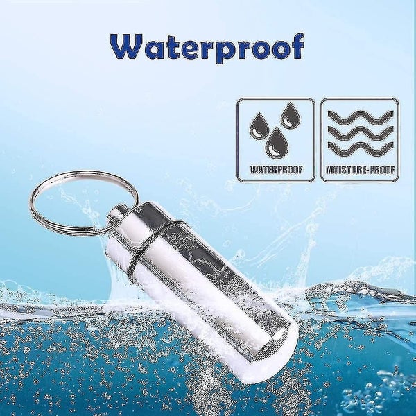3 Pcs Pill Box Keychain, Pill Box Keychain Waterproof Capsule Outdoor Pill Box Carousel 1