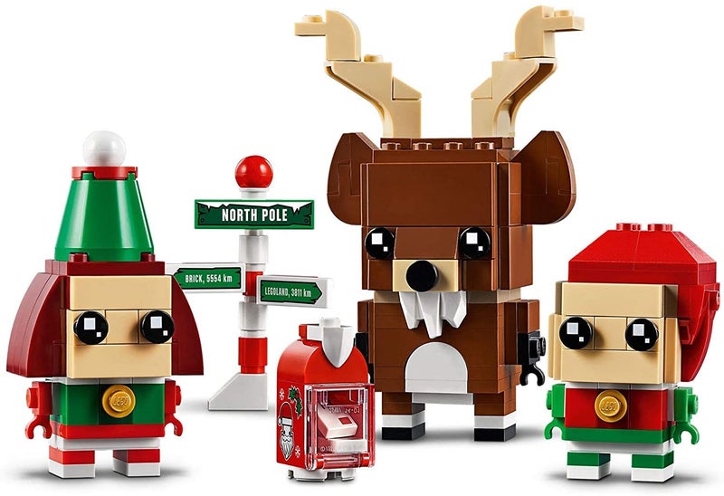 $1 RESERVE LEGO 40353 Brickheadz Reindeer, Elf and Elfie Carousel 3