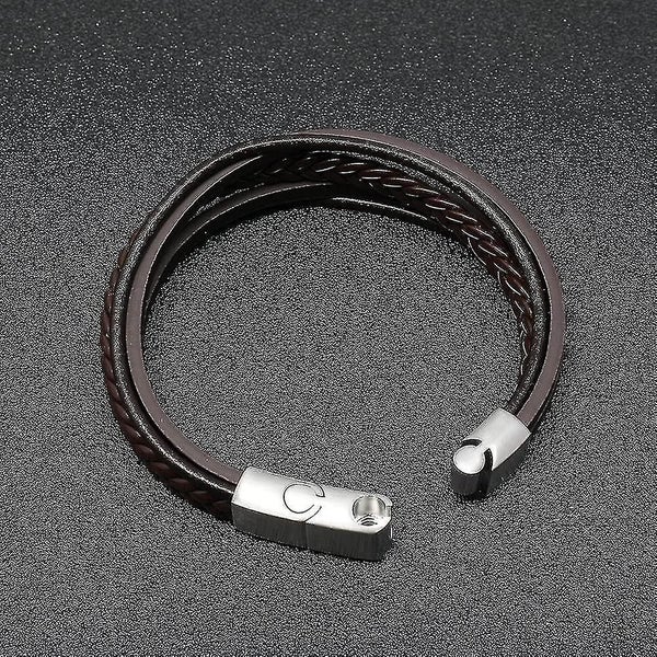 Mens Leather Cuff Bracelet Adjustable With Magnetic Clasp Carousel 4