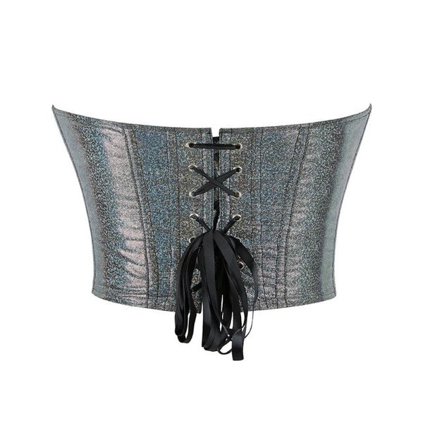 Sparkly Sequin Overbust Corset Top Deep V Neck Plus Size S-Xxxl Carousel 7