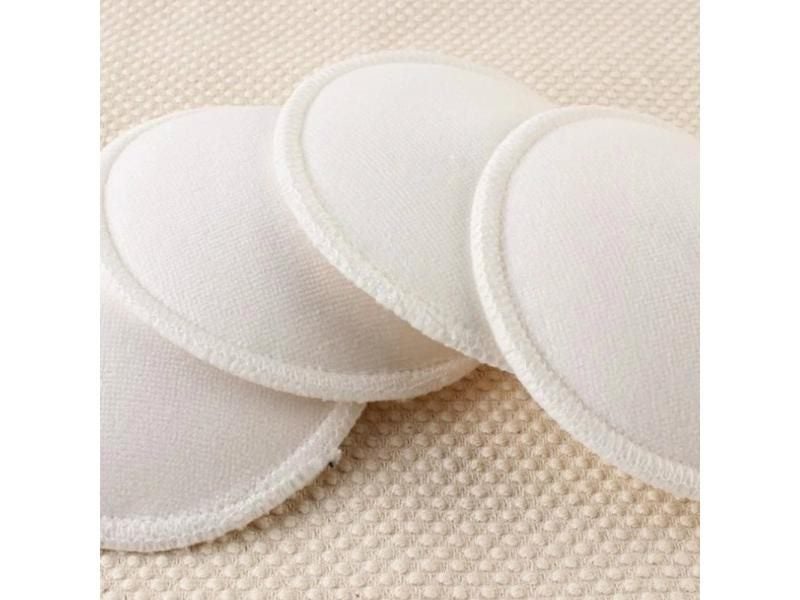 4 Pcs New White Bamboo Breast Pad Nursing Pads For Mum Washable Waterproof Carousel 1