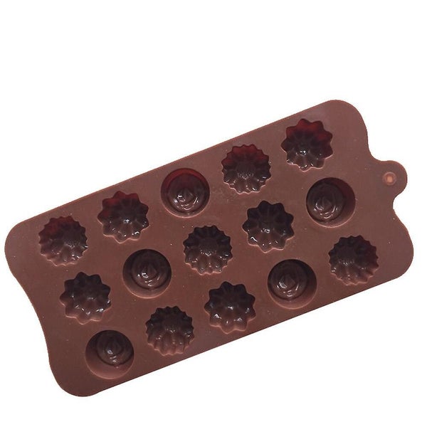 24 Grid Coffee Chocolate Mould Cavity Silicone Flower Rose Chocolate Cake Bake M Carousel 2