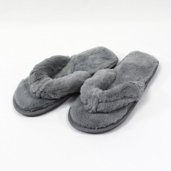 Grey Jandal Plush Slippers by Honeydew Carousel 1