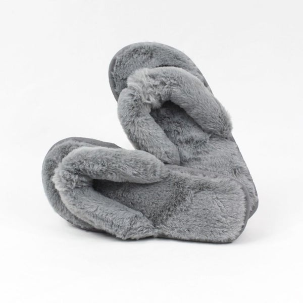 Grey Jandal Plush Slippers by Honeydew Carousel 2