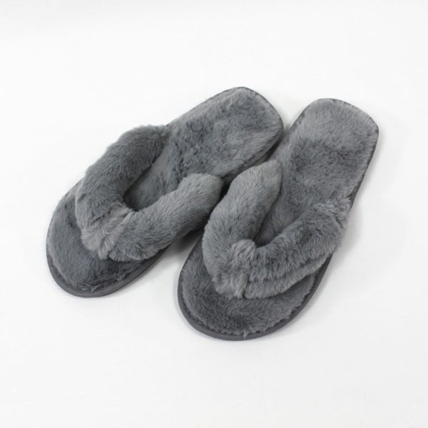 Grey Jandal Plush Slippers by Honeydew Carousel 4