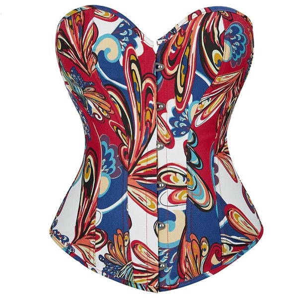 Green Bustier Corset Top With Thong Front 6 Busk Back Lace Plus Size Alluring... Carousel 1