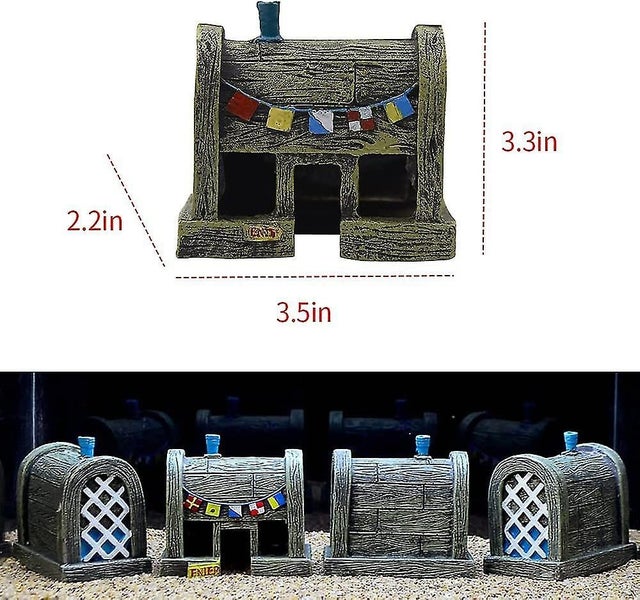 Aquarium Pineapple House Set, 3pcs Aquarium Ornament - Spongebob House Decoratio Carousel 4