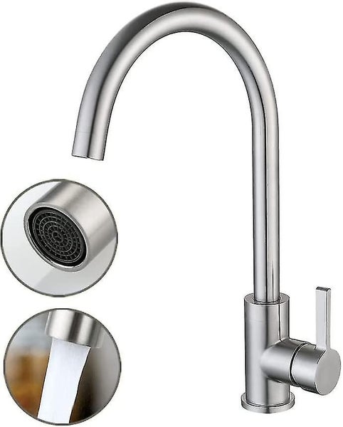 360 Swivel Stainless Steel Kitchen Faucet,cold-hot Water Single Handle Sink Basi Carousel 1