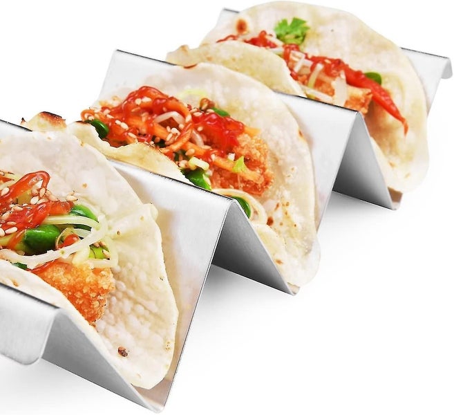 Holders 4 Packs - Stainless Steel Taco Stand Rack Tray Style By, Oven Safe For B Carousel 2