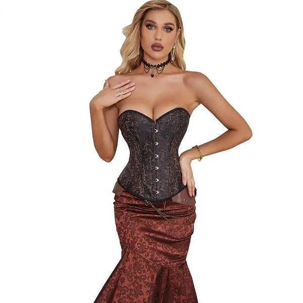 Slimming Coffee Color Halloween Corset Top For Busty Women Sizes Xs-6Xl Carousel 2