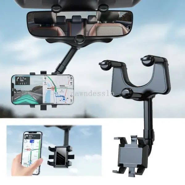 Rearview Mirror Phone Holder For Car Mount Phone And GPS Holder Universal Carousel 2