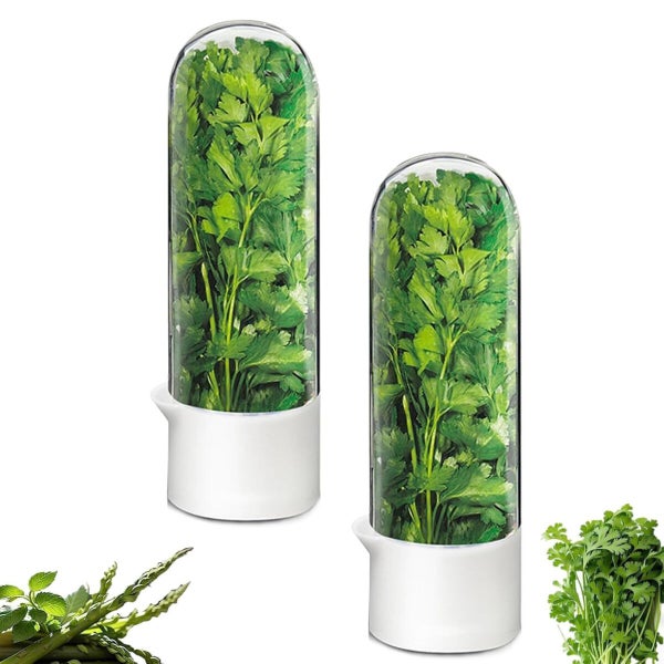 Herb Saver for Refrigerator Herb Storage Container Cilantro Container for Fridge Carousel 1