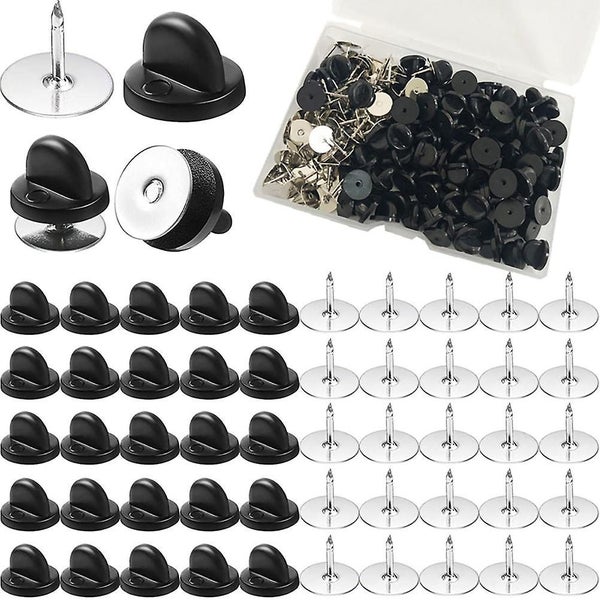 1 Box Of Rubber Pin Backs Clutch Backings Pin Cap Keepers Diy Replacement With Carousel 2