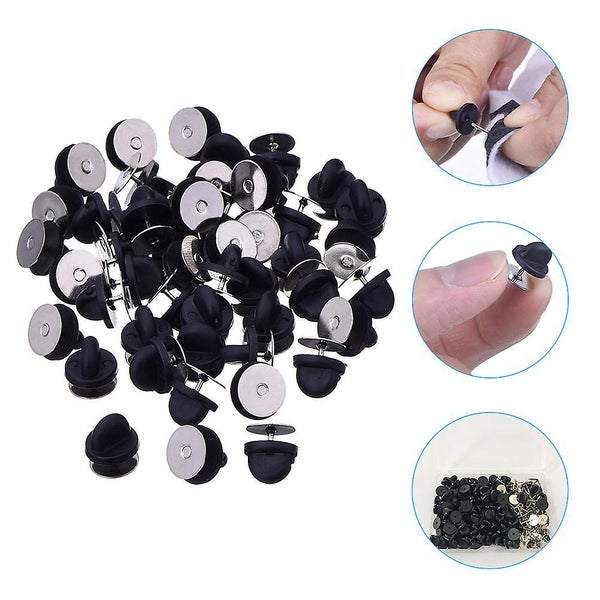 1 Box Of Rubber Pin Backs Clutch Backings Pin Cap Keepers Diy Replacement With Carousel 3