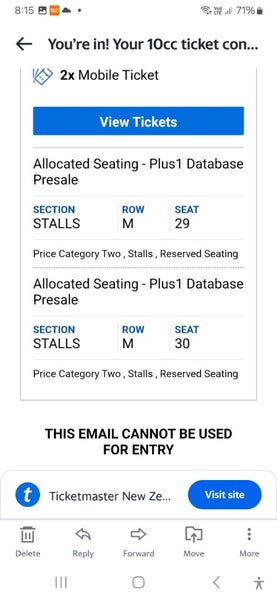 2 x 10cc Tickets - Auckland show62863241976193112