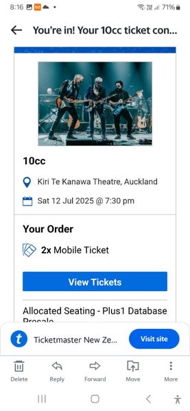 2 x 10cc Tickets - Auckland show62863241976193111