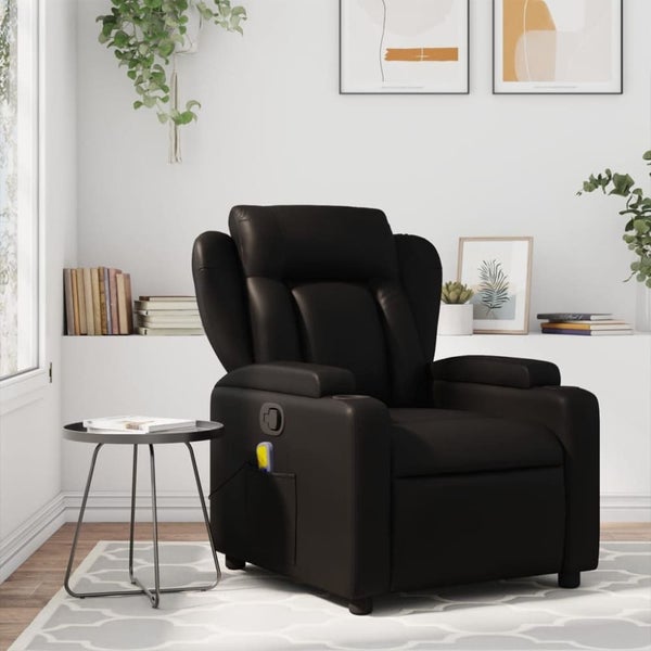 Massage Recliner Chair Black Faux Leather Txblbxb Carousel 1