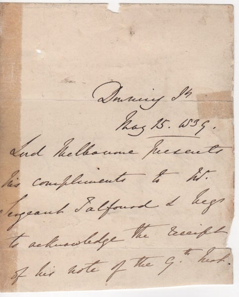 VISCOUNT MELBOURNE (RIP) : THE CITY IS NAMED AFTER HIM 1839 AS PM NOTE + PHOTO Carousel 1