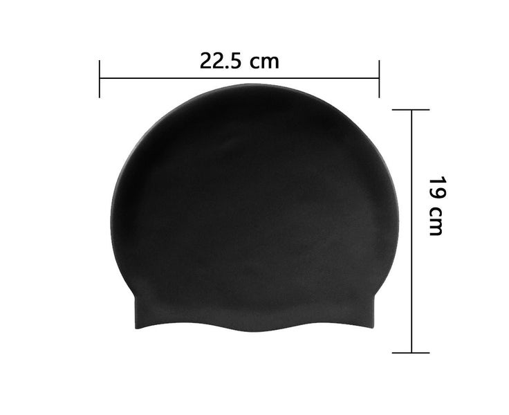 blue+black-Long Hair Swim CapSilicone Swimming Caps for Girls, Kids, Adu Carousel 2