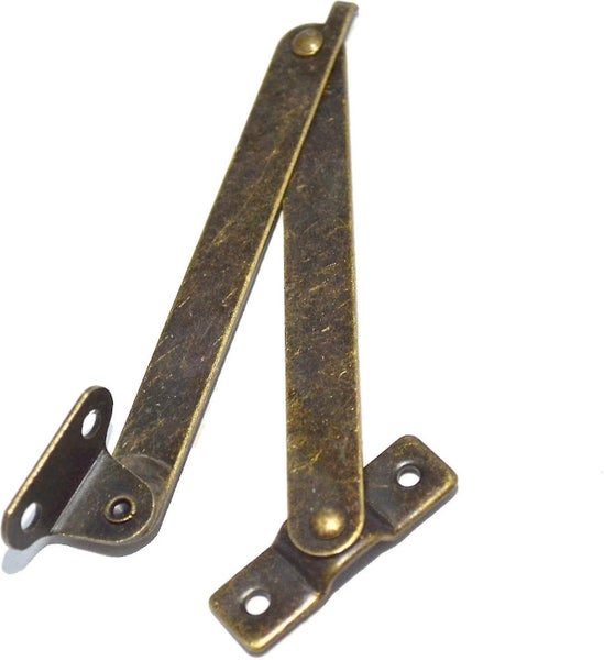 4 Pcs Bronze Lid Folding Support Hinges Brass Lift Up Stay Hinge Lid Display Bra Carousel 3