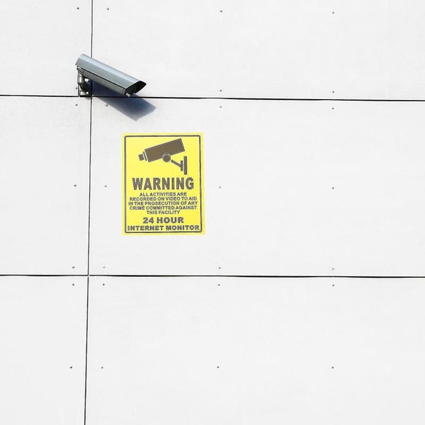 5 Pcs Security Camera Sign Decal Monitored Warning Stickers Video Surveillance Carousel 2