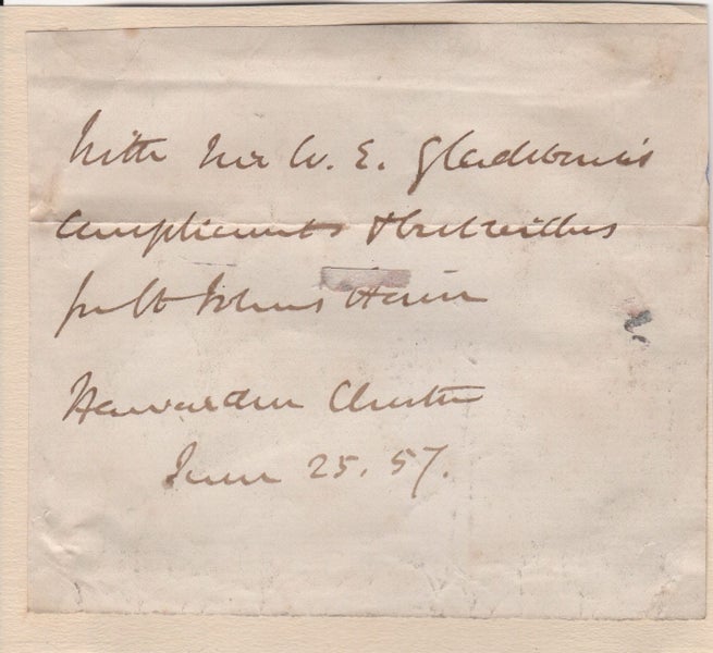 SIR WILLIAM GLADSTONE 4x BRITISH P.M. HANDWRITTEN 1857 NOTE + PHOTO Carousel 1