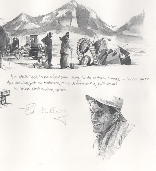 SIR ED HILLARY (RIP) SIGNED LTD ED 223/300 EVEREST AND BEYOND LITHO + TIZARD CoA Carousel 2