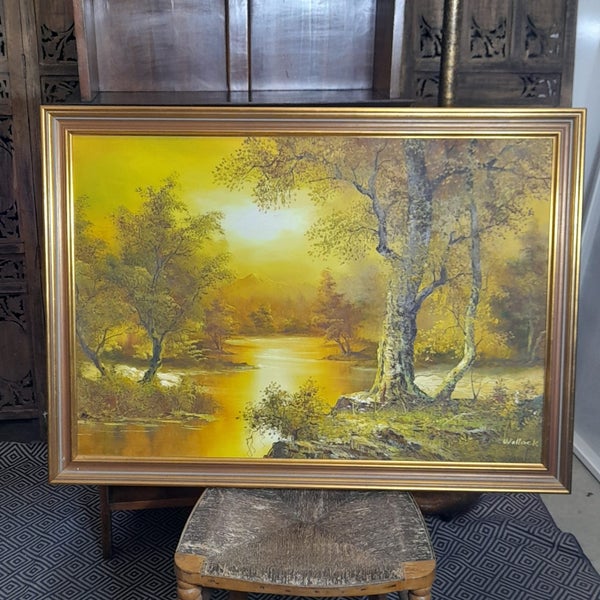Peaceful forest scene, large oil by Wallock628638584243231111