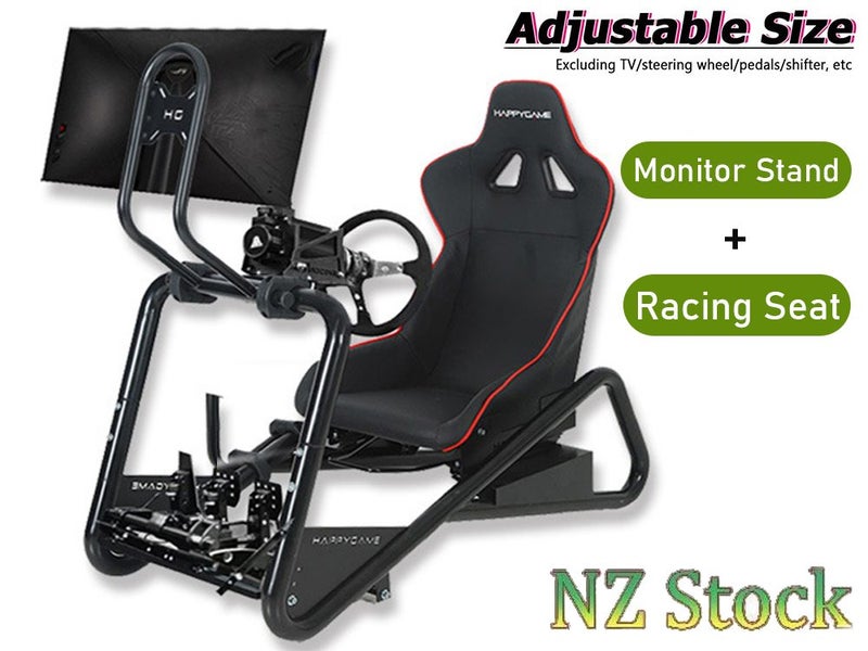 Racing Simulator Cockpit with Seat and Monitor Stand Carousel 1