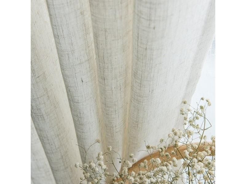 Modern Japanese Style Linen Curtain Thicken Sheer Curtains Contracted Bedroom Carousel 1
