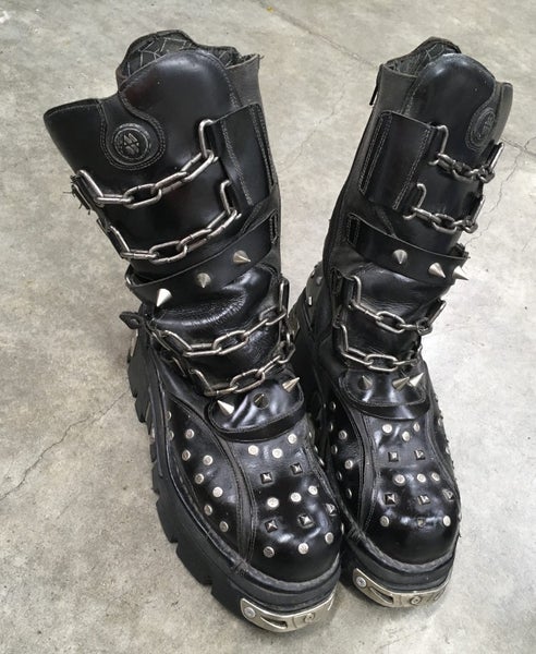 Steampunk leather stud boots SPAIN New Rock Reactor size 46 AWESOME Carousel 1