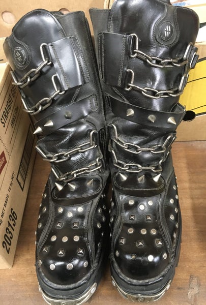 Steampunk leather stud boots SPAIN New Rock Reactor size 46 AWESOME Carousel 2