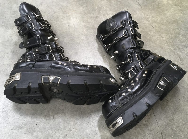 Steampunk leather stud boots SPAIN New Rock Reactor size 46 AWESOME Carousel 12