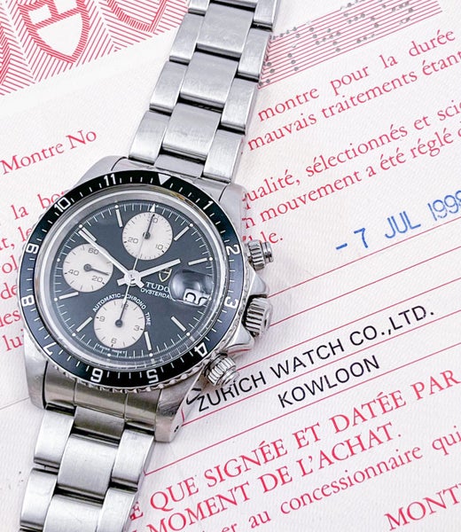 Tudor BIG BLOCK PANDA Chronograph Vintage Auto Steel Wristwatch R.79170 B&P 199863003374077443112