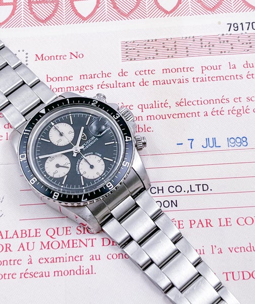 Tudor BIG BLOCK PANDA Chronograph Vintage Auto Steel Wristwatch R.79170 B&P 199863003374077443113