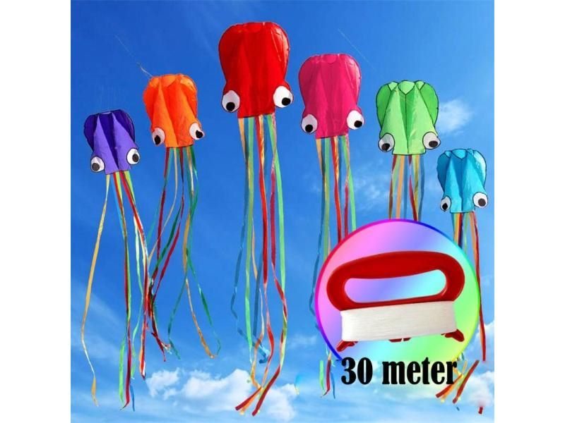 3D 4M Large Octopus Kite With Handle Line Children Outdoor Summer Game Carousel 1