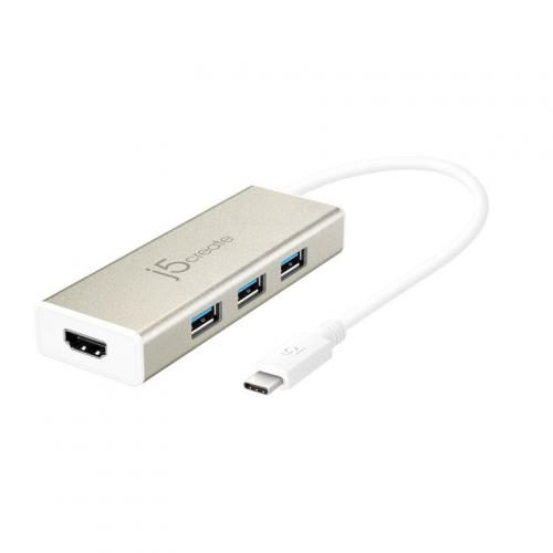 J5create USB 3.1 USB-C Hub 3 Port USB 3.0 with 4K HDMI Adapter [JCH451] Carousel 1